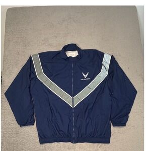 U.S. Air Force Jacket Mens LT Blue AF PTU Mesh Lined Reflective Windbreaker
